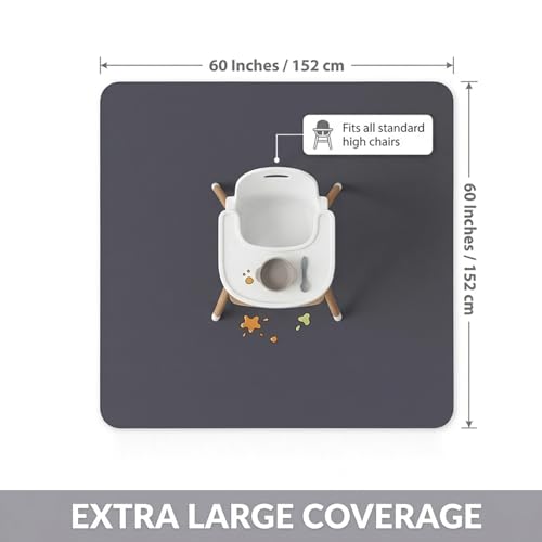 Image of Splat Mat for Under High Chair, Waterproof Washable High Chair Floor Mat