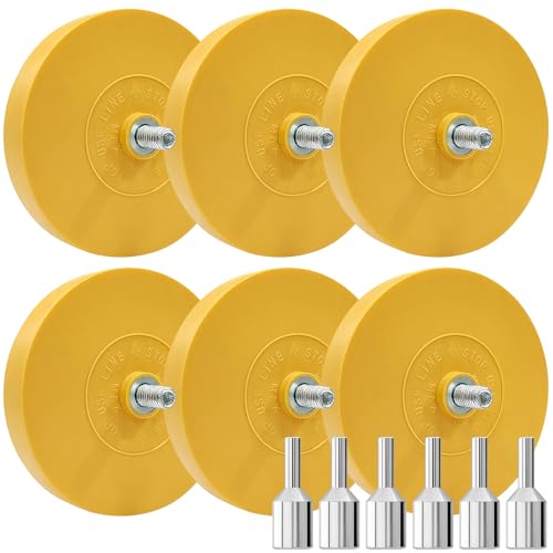 Suewaxxf Rubber Eraser Wheel Decal Remover Stripe Off Wheel,Pinstripe,Adhesive Remover,Vinyl Decal Tool Kit for Cars,RV,Motorcycles Sticker Remover Tool (6)