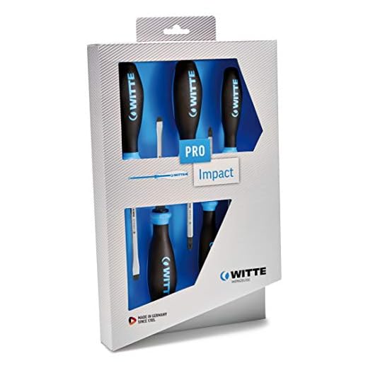 Witte Schraubendreher Satz PRO IMPACT (6-tlg. Schraubenzieher Set; Schlitz 0,8 - 1,2 mm; Kreuz PH1, PH2) 670094