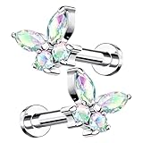 Pendientes Lobo – Titanio, joyas cartílago, Piercing | Mujer Coclea Ombligo Labios Hipoalergénico Rosca Interior Viaje Cita Etapa Pieza Producto Accesorio, Consulte la descripción