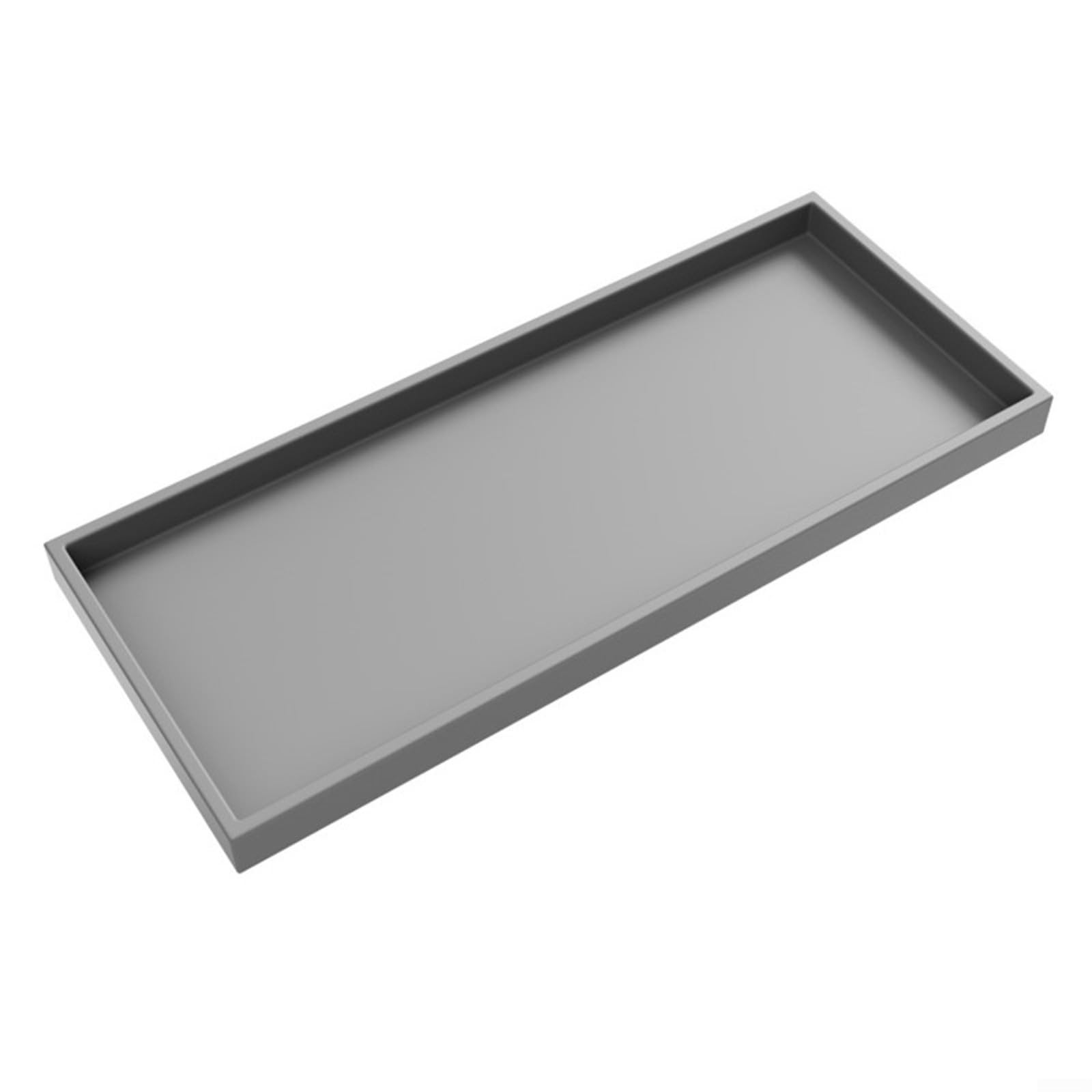 Puupaa Silicone Bathroom Tray, Rectangle Bathroom Organizer Jewelry Dish Tank Storage Kitchen Sink Organizer Plate for issue Candle Towel Dispenser(Gray 30x12.5cm)