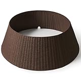 42in Extra Large Christmas Tree Collar - Wicker Woven Tree Collars for Artificial Trees - Handmade Rattan Rustic Farmhouse Basket for Tree Base Cover with Cord Cut-Out for 9ft 10ft 12ft Tree (Brown)