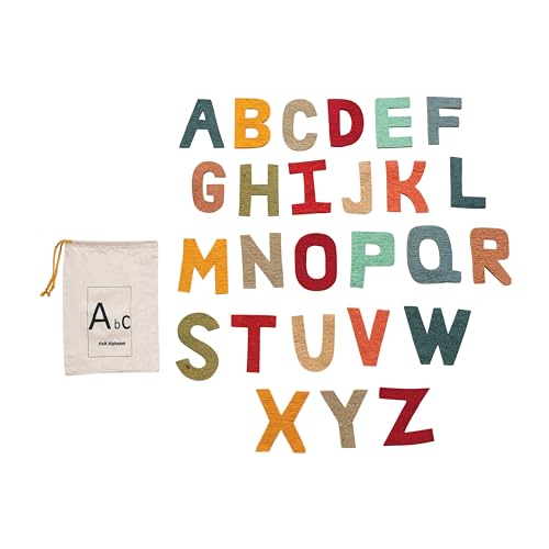 Creative Co-Op Handmade Wool Felt Alphabet Set, Multicolor