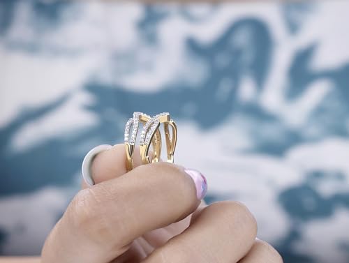 Dazzlingrock Collection Round White Diamond Split Shank Enhancer Guard Wedding Ring (0.35 ctw, Color I-J, Clarity I1-I3) in Solid Gold4