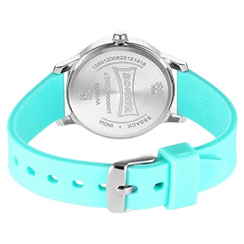 Image of Sonata Splash Green Dial Women Analog Watch with Plastic Strap-NS8178SP01