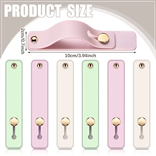 Image of Weewooday 6 Pieces Phone Grip Holder Cell Phone Grip Strap Telescopic Finger Strap Stand Universal Finger Kickstand for Most Smartphones(Mint, White, Light Purple,Classic)