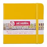 Talens Art Creation Skizzenbuch - Goldgelb - 12x12 cm - 140g - 80 Blatt - säurefreies Zeichenpapier