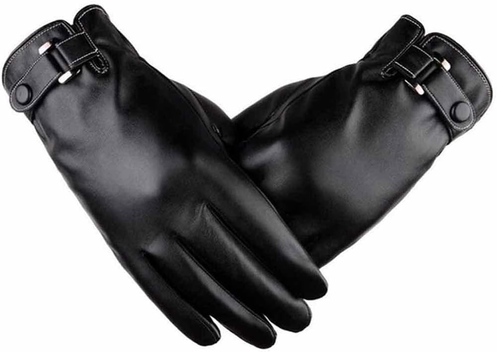 Men's Winter Warm Gloves, Men's Artificial Leather Driving Gloves, Thin Leather Gloves, Touch Screen