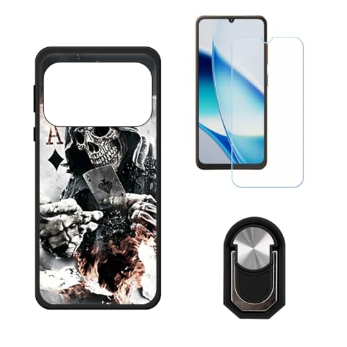 BMPNLSZ �K�pHotwav A17 Pro Max�p+HD�����K���X�ɓK�����ėpTPU�P�[�X�A�V���J�Q���P�[�X�o���p�[�ی�o�b�N�P�[�X-�ɓK����9�d�x�X�N���C�u�h�~�X�N���[���v���e�N�^(6,75") + ���O���\�Ŕėp�I��360�x��]�\�ȃX�e��