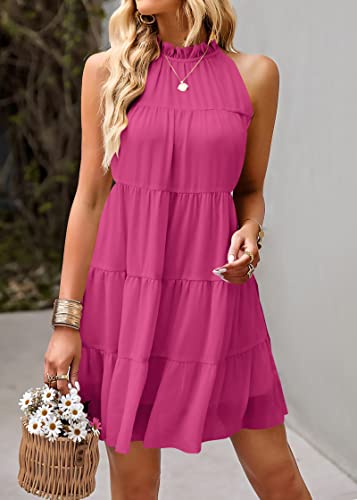 Image of KIRUNDO Summer Sundresses for Women Halter Dress Babydoll
