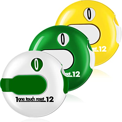 Frienda 3 Pieces Mini Golf Stroke Counter Scoring Keeper up to 12 Shot Score for Outdoor Sport Golf Attachment Accessories, 30 mm (Dark Color)