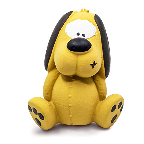 BARKBUTLER x Fofos Bi Squeaky toys for dogs | Soft toys for dogs adult | Ideal for x-Small Dogs(0-10kg)| Squeaker Toy for dog | Soft texture | 100% Natural Latex | For All Breeds | Fetch,Chew | Yellow