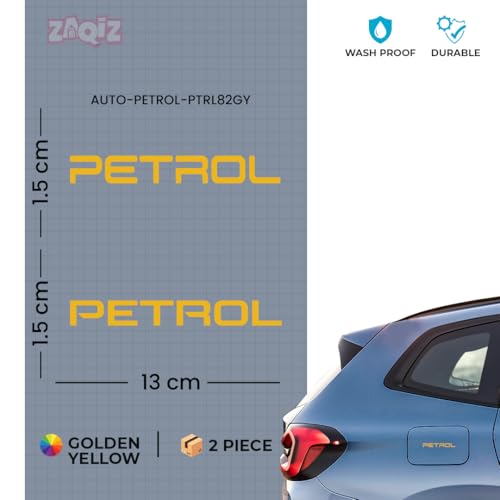 Image of Adhesive Petrol Warning Sticker for Vehicles, Perfect for Daily Use 1 Pack 2 Pieces (Golden Yellow)