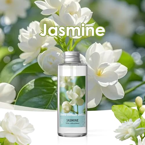 SCENTORINI Jasmine Reed Diffuser Refill Oil 200ml with 6 Reed Sticks – Fresh Aroma Refill for Reed Diffusers – Sophisticated Scent for Study, Lounge, Meditation & Daily Ambience - Image 2