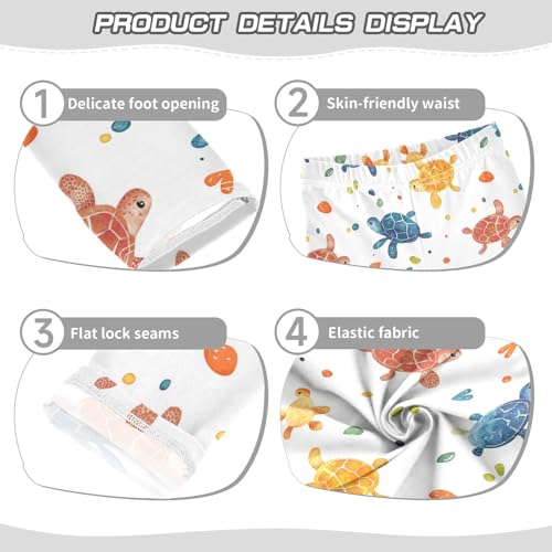 Girls Leggings Colorful Turtles Soft Toddler Leggings for Girls Kids Pants Size 4T-10T3