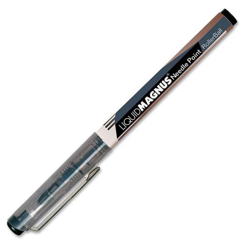 SKILCRAFT 7520-01-506-8494 Liquid Magnus Needle Pen, 0.5mm Micro Point, Black (Pack of 12)