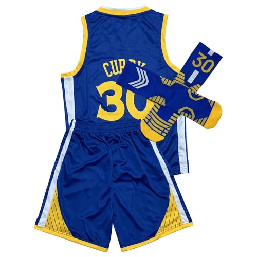 Kids Basketball Jersey Training Uniform Set - Youth Basketball Jersey Tank Top+Shorts+Socks for Boys Girls