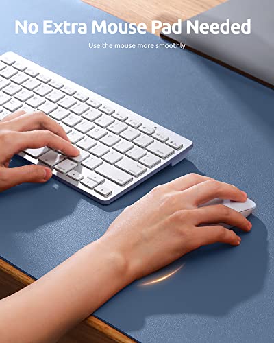 Image of YSAGi Leather Desk Mat, Large Mouse Mat, 60 x 35 cm, Sea Blue | Non-Slip Desk Pad, Keyboard Mat, Waterproof Table Protector Desk Accessories for Office & Home