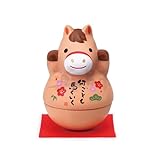 薬師窯(yakushigama) 錦彩 招福 おきあがり 午 【85】 2026年 令和8年 干支 うま 新年 置物 縁起物