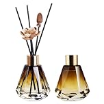 2Pcs 60ml/2oz Diffuser Bottles Empty Refillable Glass Diffusers Jars Aromatherapy Container Fragrance Accessories Use for DIY Replacement Diffuser Sticks Home Bathroom Decor