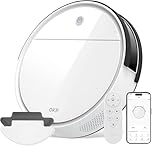 OKP Robot Vacuum Cleaner with Mop 3-in-1, 120min Runtime, 190° PSD Precise Obstacle Avoidance, 4 Cleaning Modes, 2.99 inch,WiFi/App/Alexa, Remote Control, Robotic Vacuum for Pet Hair, Carpets Cleaning