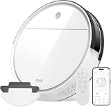 OKP Robot Aspirador y Fregasuelos 3 en 1, 120min autonomía, 190° PSD Evitación Precisa de Obstáculos, 4 Modos de Limpieza, 7,5 cm, WiFi/App/Alexa,Ideal para Pelo de Mascotas y Limpieza de Alfombras