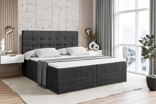 ALTDECOR Boxspringbett mit Matratze und Lattenrost, Boxbett, Topper,...