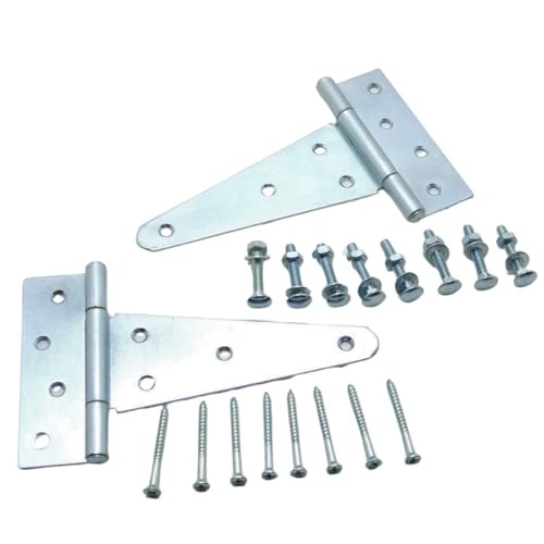 Image of NU-SET Security Kit | 2-3 /4 inch Round Laminated Steel Padlock, 4-1 /2 inch Adjustable Hasp & 6 inch Heavy-Duty T-Hinge (2 Pack) | High-Security Lock & Hardware Set for Doors, Gates & Sheds