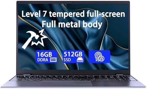 Morostron Win 11ノートパソコン、15.6インチN 5095クアッドコア16 GB RAM 512 G SSD、FHD 1920*1080 IPSディスプレイノートパソコン、バックライトキーボード、指紋タッチID、AC wifi、フルメタルボディ