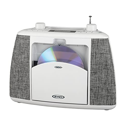 Jensen CD-565 Bluetooth CD/Radio Player, White/Gray (CD-565)