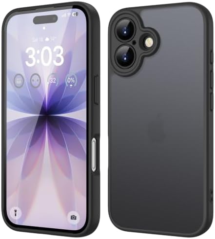 ORDA für iPhone 17 Hülle, Vollständiger Kameraschutz Stoßfest, Schwarz | Matt Handyhülle für iPhone 17, Kratzfest Transluzente Rückseite Schutzhülle, Anti-Fingerabdruck Case
