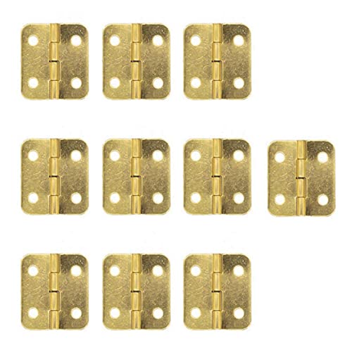 Charnières de meubles rétro en métal jaune avec vis pour bricolage - 2