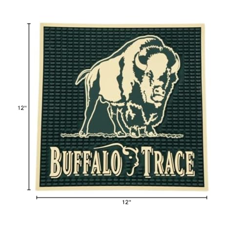 Buffalo Trace Bar Mat, 12 x 12 Inches, Green, Square, Rubber