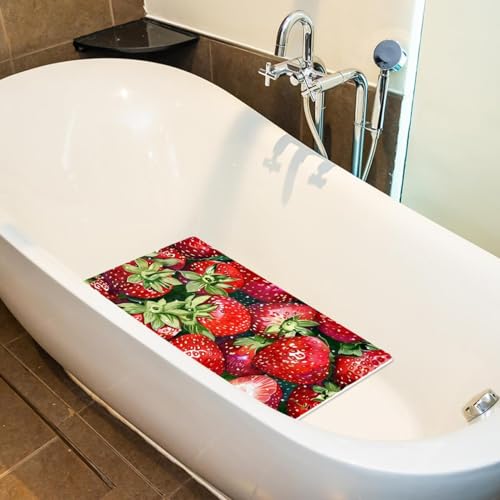 Tapis de bain antidérapant facile à nettoyer séchage rapide rouge - 6
