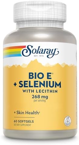 Bio Vitamin E 400 IU (268 mg) with Selenium 100 mcg and Lecithin – Thyroid Support, Antioxidant and Immune Support Supplement, High Absorption, Lab Verified, 60-Day Guarantee, 30 Servings, 60 Softgels