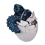 Hand Painted Enamel Hatching Turtle Trinket Box, Hinged Jewelry Box Unique Mini Ring Necklace Jewelry Organizer, Classical Bejeweled Storage, Figurine Collectible Keepsake Home Decor (Turtle-2)