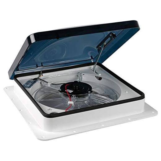 Fan-Tastic Vent RV Roof Vent, 3-Speed Manual Crank RV Vent Fan, Smoke Dome RV Vent Cover - 1200 Series - White
