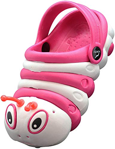 Image of NORTY Toddler Clogs - Fun Baby Clogs With Comfortable Back Strap - Caterpillar Shoes for Kids - Playful Bug Shoes