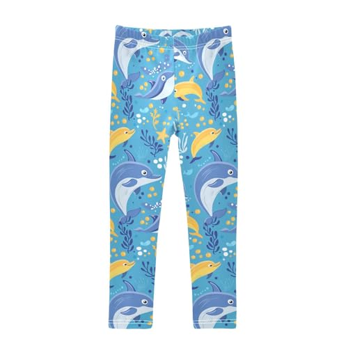 tplaotee Sea Animals Dolphin Shorts for Teen Girls Tight Cotton Board Shorts Bathing Suits for Dance Party 5T