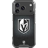 Skinit Clear Phone Case Compatible with iPhone 17 Pro - Officially Licensed NHL Vegas Golden Knights Black Background Design