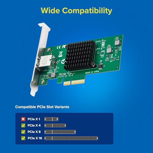 Image of F-RAQC107PCE PCIe 10GBASE-T LAN Adapter, Marvell AQC107, RJ45 Multi-Speed 10G /2.5G /1G /100M, Wake-on-LAN, LED Indicators, Supports Windows /Linux /Server, Brackets | 3-Year Warranty