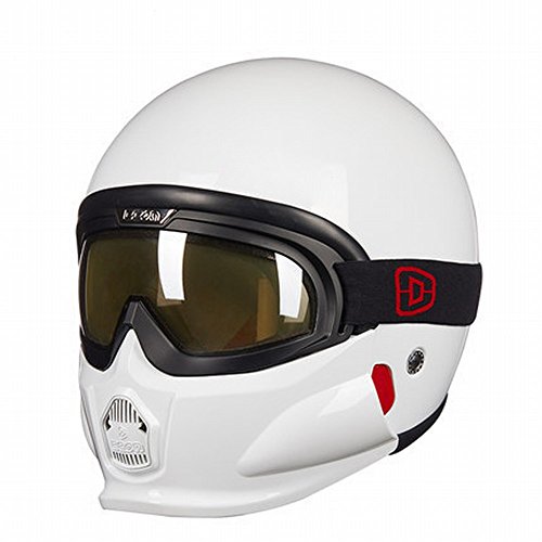 Casque de motocross de montagne blanc avec lunettes contre la buée