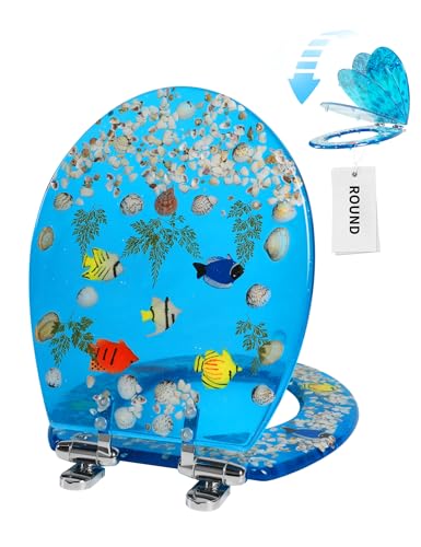 Angol Shiold ROUND Ocean Resin Toilet Seat Soft Close 16.5