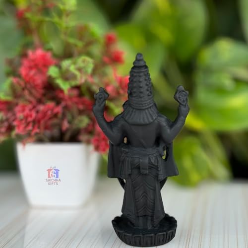 Image of Tirupati Balaji Idol for Car Dashboard, Venkateswara Swamy murthi, Vaastu Advised Balaji Statue - Tirupati Balaji Murti Idols for Pooja Room (Black 11 CM)