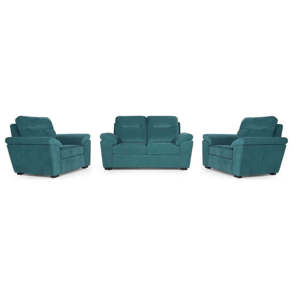 Wakefit Lounger 4 Seater Sofa Set 2+1+1 (Fabric, Malibu Green)