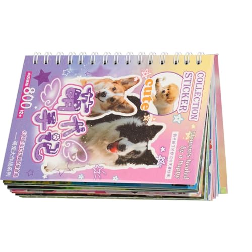 Image of Cute Pet Sticker Book - 800+ Aesthetic Cat & Dog Stickers for Kids & Adults - 30 Sheets of Decorative Animal Decals for Scrapbooking, Journaling, DIY Crafts, & School Projects - Travel Activity Set -