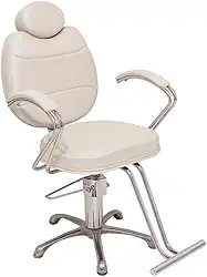 Cadeira Reclinável Hidráulica Salão de Beleza - Cabeleireiro e Barbearia (Bege)