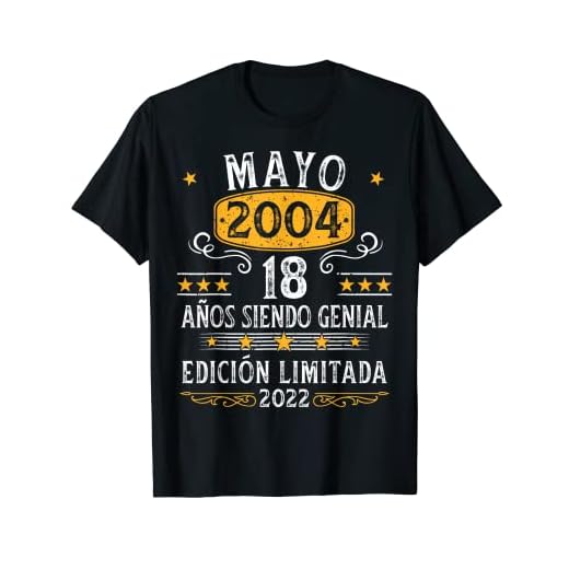 18 Años Cumpleaños Mayo 2004 Hombre Mujer Mayo 2004 18 Camiseta