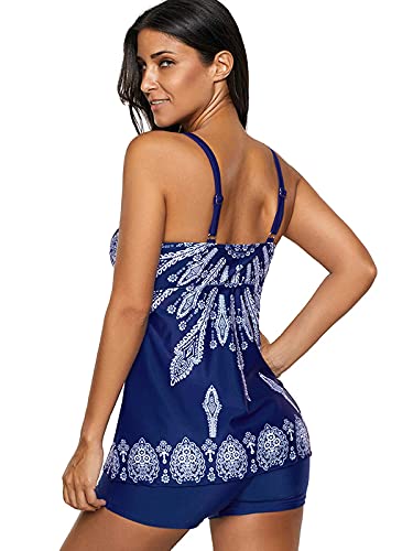 Zando Womens Tankini Swimsuits for Women Plus Size Bathing Suits for Women Tummy Control Boyshorts Athletic Two Piece Swimsuit Floral Navy 10-12 Zando Womens Tankini Swimsuits for Women Plus Size Bathing Suits for Women Tummy Control Boyshorts Athletic Two Piece Swimsuit Floral Navy 10-12