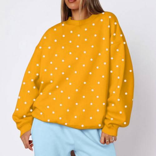 Polka Dot Sweatshirts for Women Fleece Oversized Comfortable Pullover - image 4